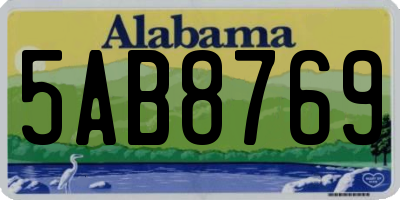 AL license plate 5AB8769