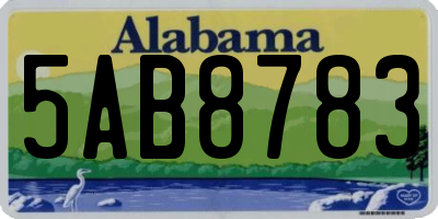 AL license plate 5AB8783