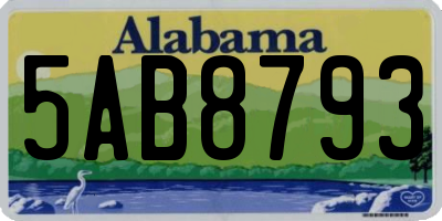 AL license plate 5AB8793