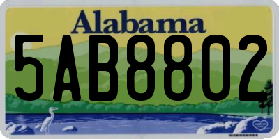 AL license plate 5AB8802