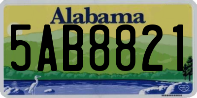 AL license plate 5AB8821
