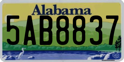AL license plate 5AB8837