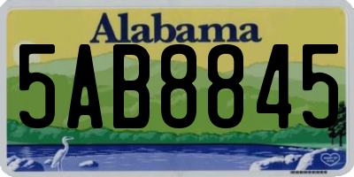 AL license plate 5AB8845