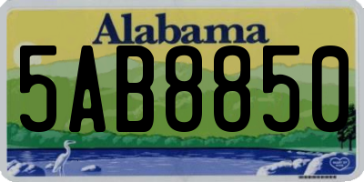 AL license plate 5AB8850