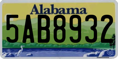 AL license plate 5AB8932