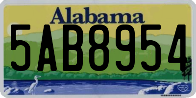 AL license plate 5AB8954