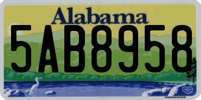 AL license plate 5AB8958