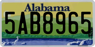 AL license plate 5AB8965