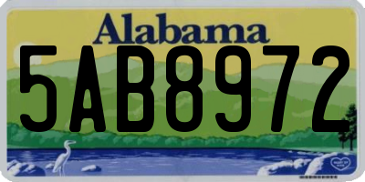 AL license plate 5AB8972
