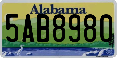 AL license plate 5AB8980