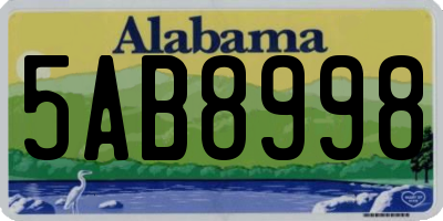 AL license plate 5AB8998