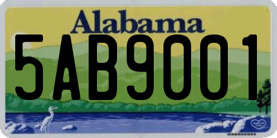 AL license plate 5AB9001