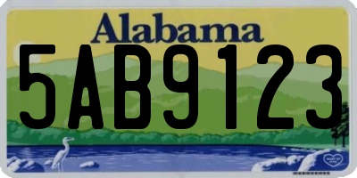 AL license plate 5AB9123