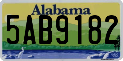 AL license plate 5AB9182