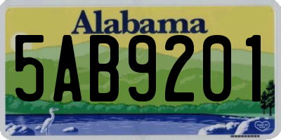 AL license plate 5AB9201