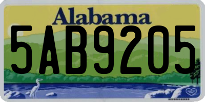 AL license plate 5AB9205