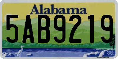 AL license plate 5AB9219