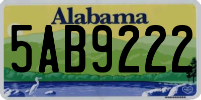 AL license plate 5AB9222