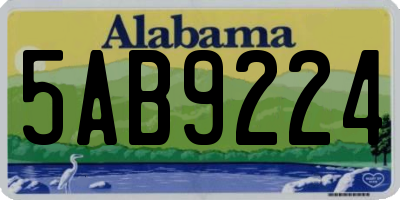 AL license plate 5AB9224