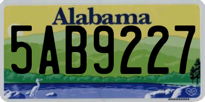 AL license plate 5AB9227