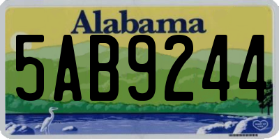 AL license plate 5AB9244