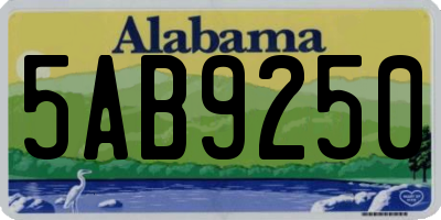 AL license plate 5AB9250