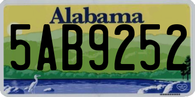 AL license plate 5AB9252