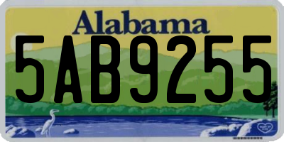 AL license plate 5AB9255