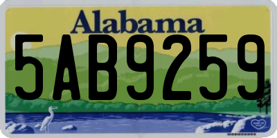 AL license plate 5AB9259