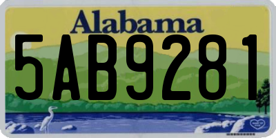 AL license plate 5AB9281