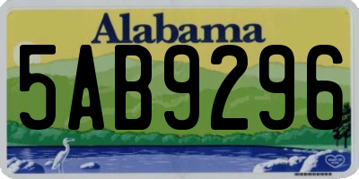 AL license plate 5AB9296