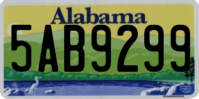 AL license plate 5AB9299