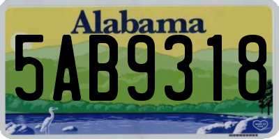 AL license plate 5AB9318
