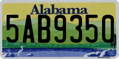 AL license plate 5AB9350