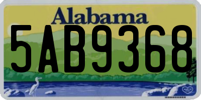 AL license plate 5AB9368