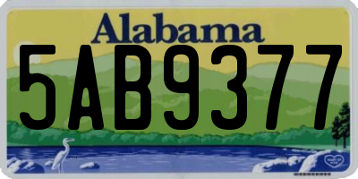 AL license plate 5AB9377