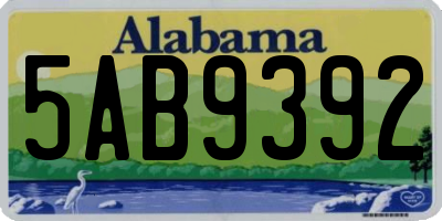 AL license plate 5AB9392