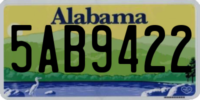 AL license plate 5AB9422