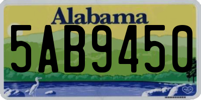 AL license plate 5AB9450