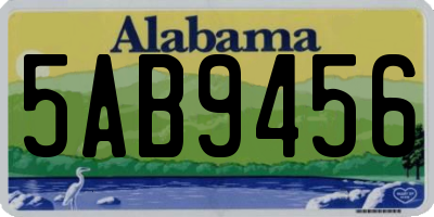 AL license plate 5AB9456