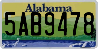AL license plate 5AB9478