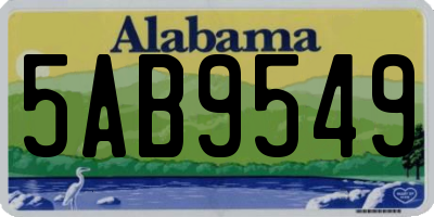 AL license plate 5AB9549