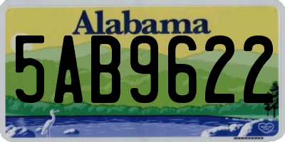AL license plate 5AB9622