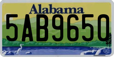 AL license plate 5AB9650