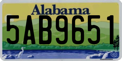 AL license plate 5AB9651