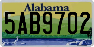 AL license plate 5AB9702