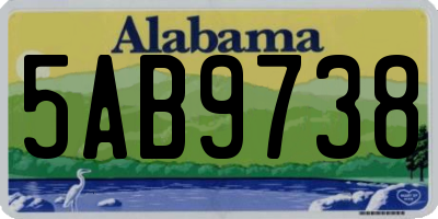 AL license plate 5AB9738