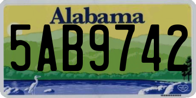 AL license plate 5AB9742