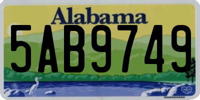 AL license plate 5AB9749