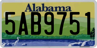 AL license plate 5AB9751